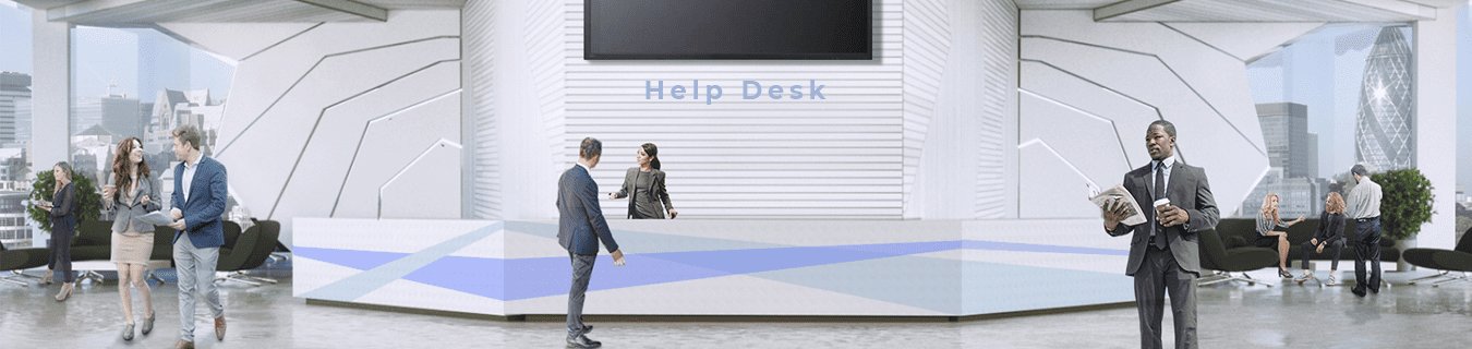 Help Desk weiß/blaues Design
