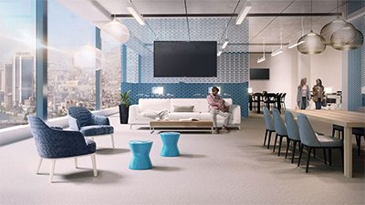 Lounge helles blaues Design