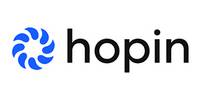 Das Logo unserer Plattformen Partners Hopin. Gestaltet mit einem blauen Kreis und dem Schriftzug hopin.