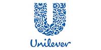 bläuliches Unilever Logo mit weißem Hintergrund