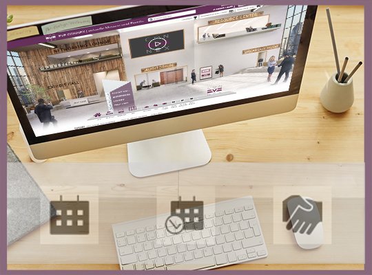 Blog | Schreibtisch mit einem PC auf der EVE CONNEX Plattform S 
