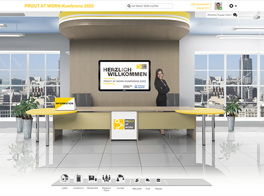Der Messestand unseres Bestandskunden Prout At Work auf der virtuellen Eventplattform 6Connex.