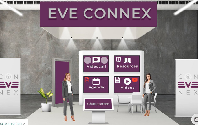 Messestand der Firma EVE CONNEX auf der EXPO-IP Plattform